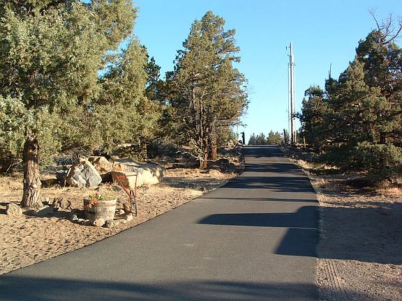 Paved driveway to road