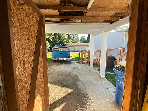 inside the shed of carport