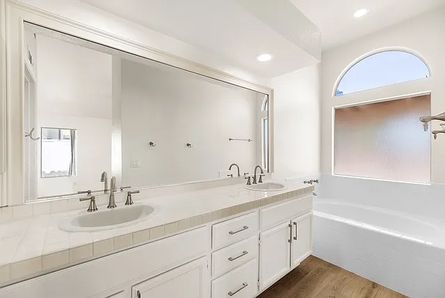 Master Bathroom Vanity and bathtub