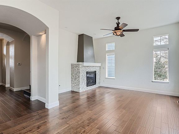 Living room and fireplace