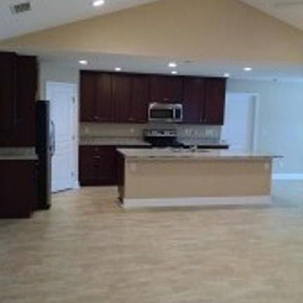 Looking into kitchen from living room