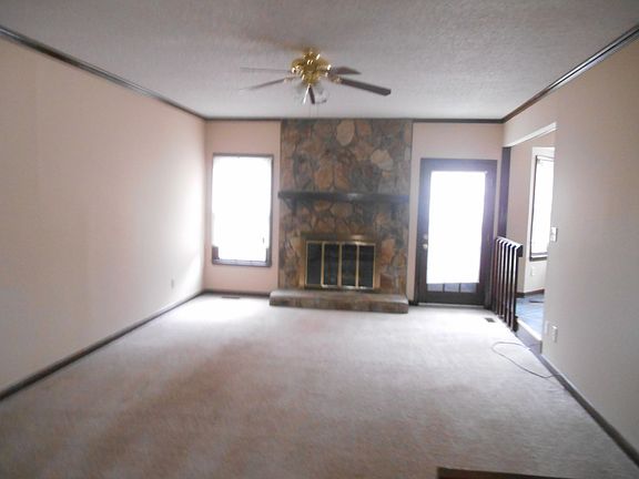 Great room with stone fireplace