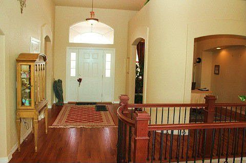 Entry has wood floors