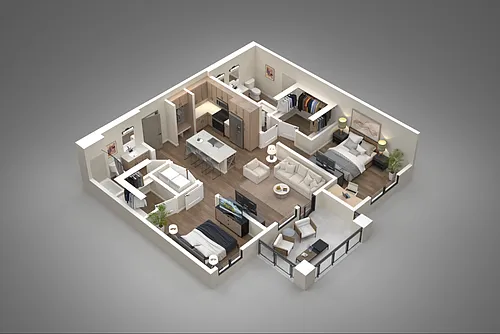 Floor plan 2 Bed/2 Bath