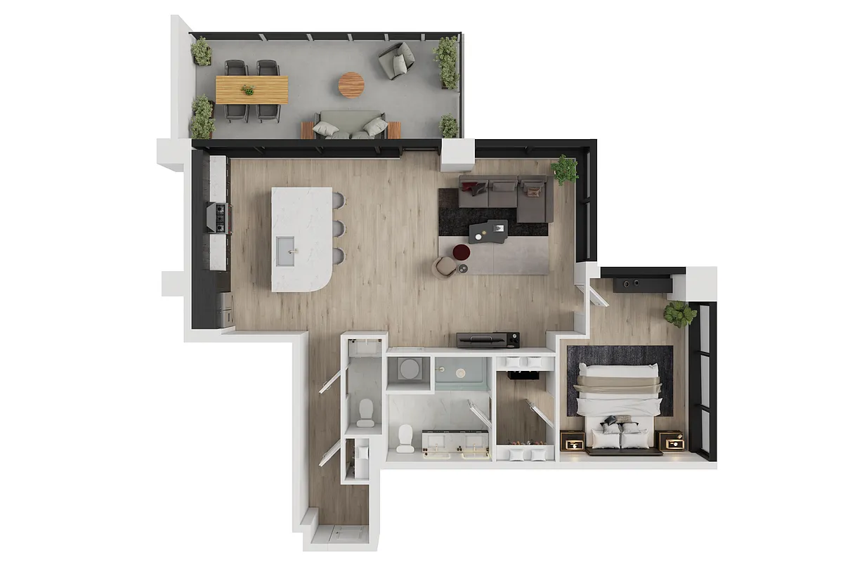 Floor plan 1 Bedroom Apartment