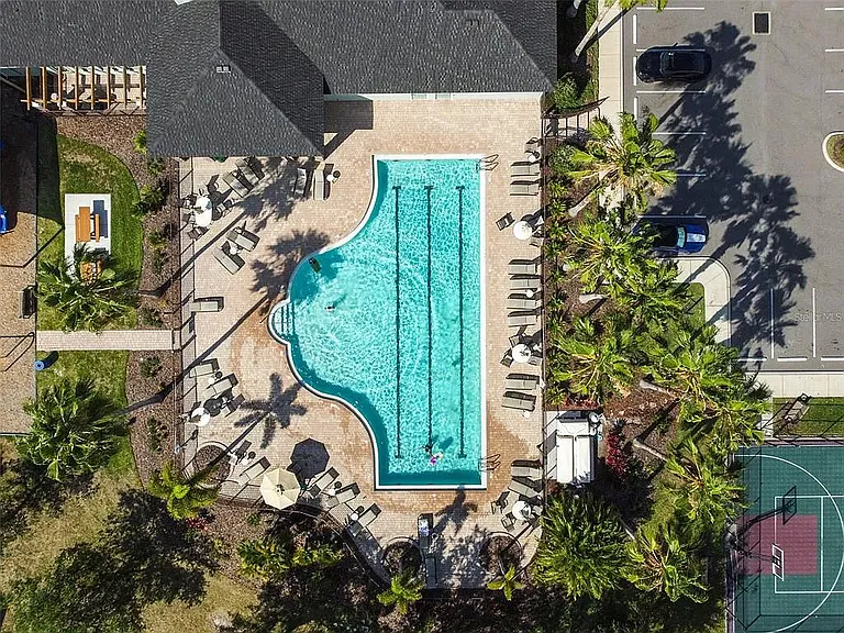 Aerial view of pool