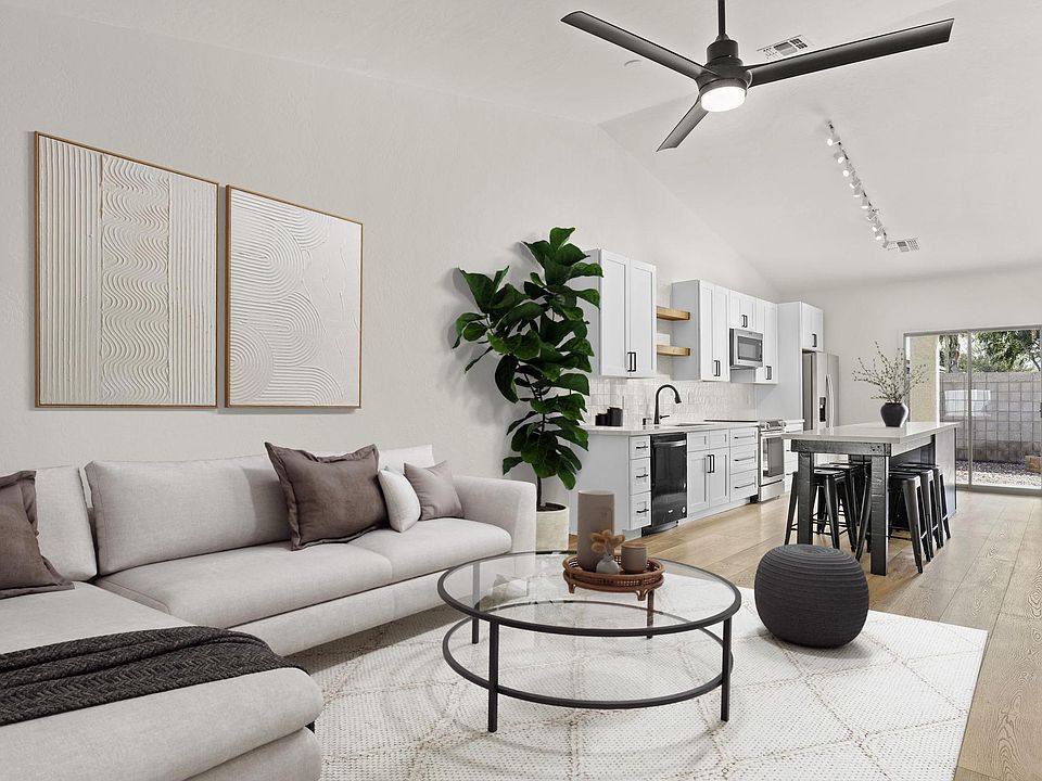 Virtually staged living room