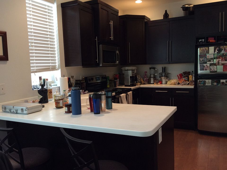 Kitchen area. Bathroom to the right and exit to the garage