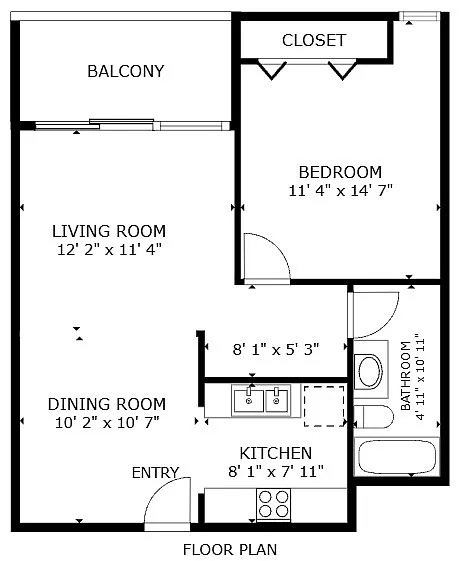 Floor plan 1 Bedroom