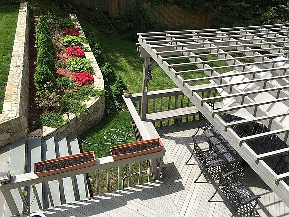 Terraced gardens off deck