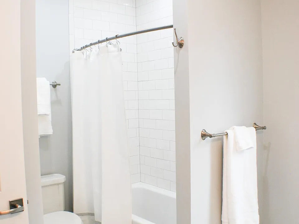 Bathroom - soaking tub with shower.
(decor items not included)