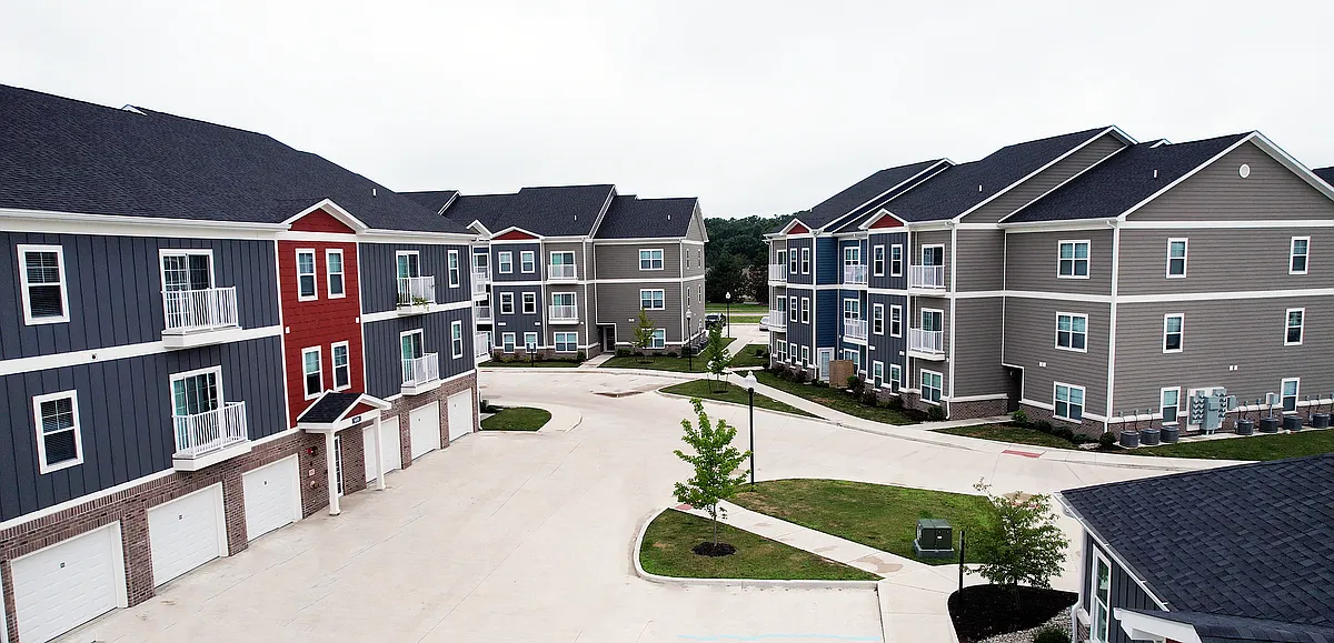 A bird's-eye view of home: The Ventry's quiet community layout offers space to breathe, stroll, and settle in. - The Ventry Apartments