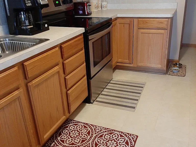 Newer stainless steel appliances.