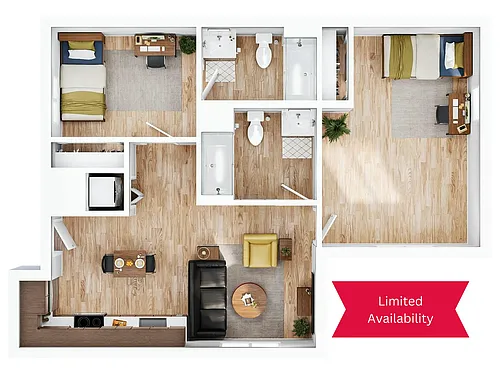 Floor plan 2BR 2BA