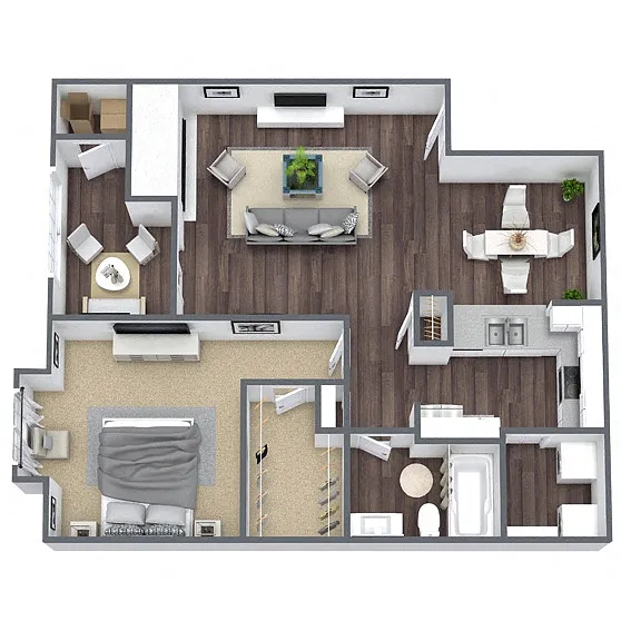 Floor plan A5: 1 Bed 1 Bath