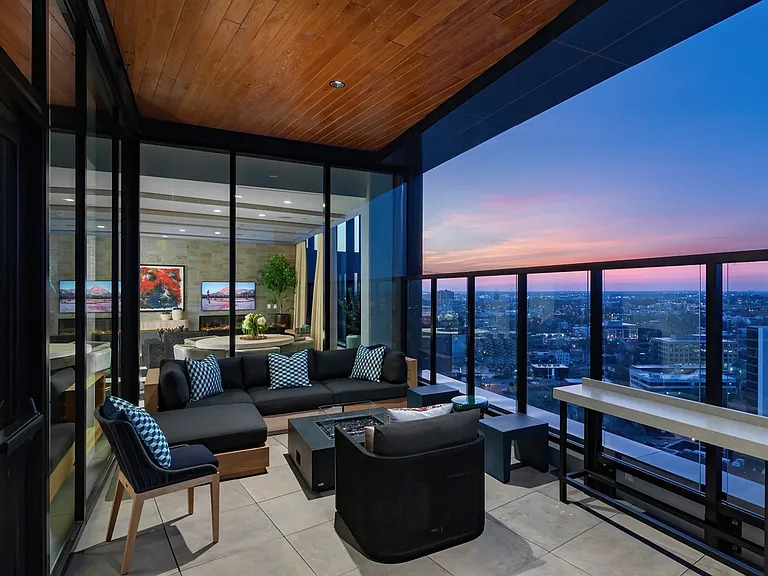 Penthouse Terrace with Firepit Lounge and Sunset Views