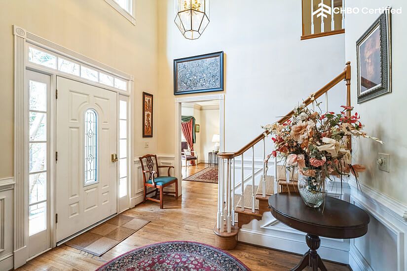 Foyer looking into living room
