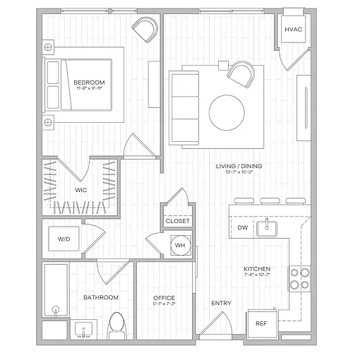 Floor plan One Bedroom Plus