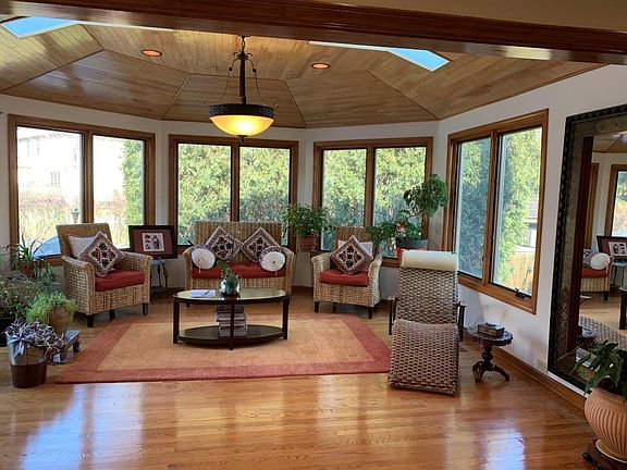 Wood paneled sun room