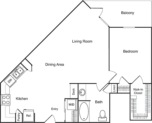 Floor plan One Bedroom - N