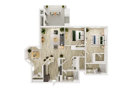 Floor plan 2BD 2BTH G7