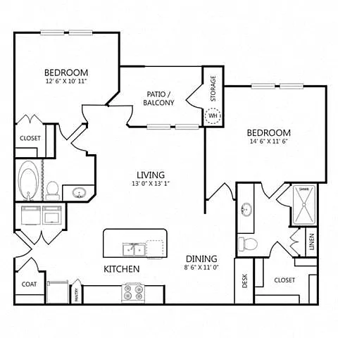 Floor plan 2X2 B3