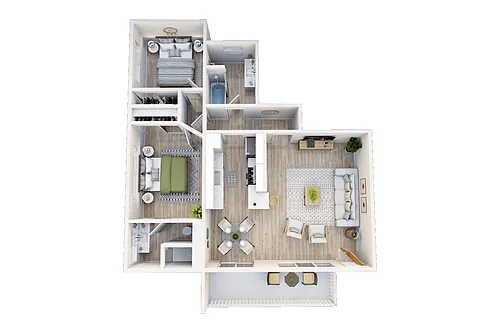 Floor plan 2 Bedroom, 2 Bath