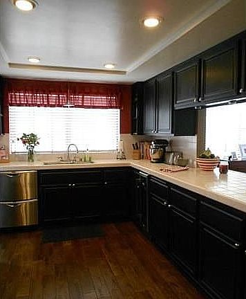 Kitchen view with lots of storage space