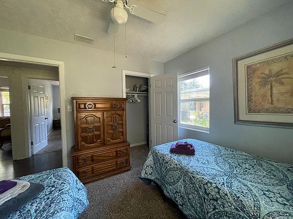2nd bedroom has a chest of drawers and closet as well.