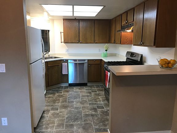 Modern gas range, dishwasher