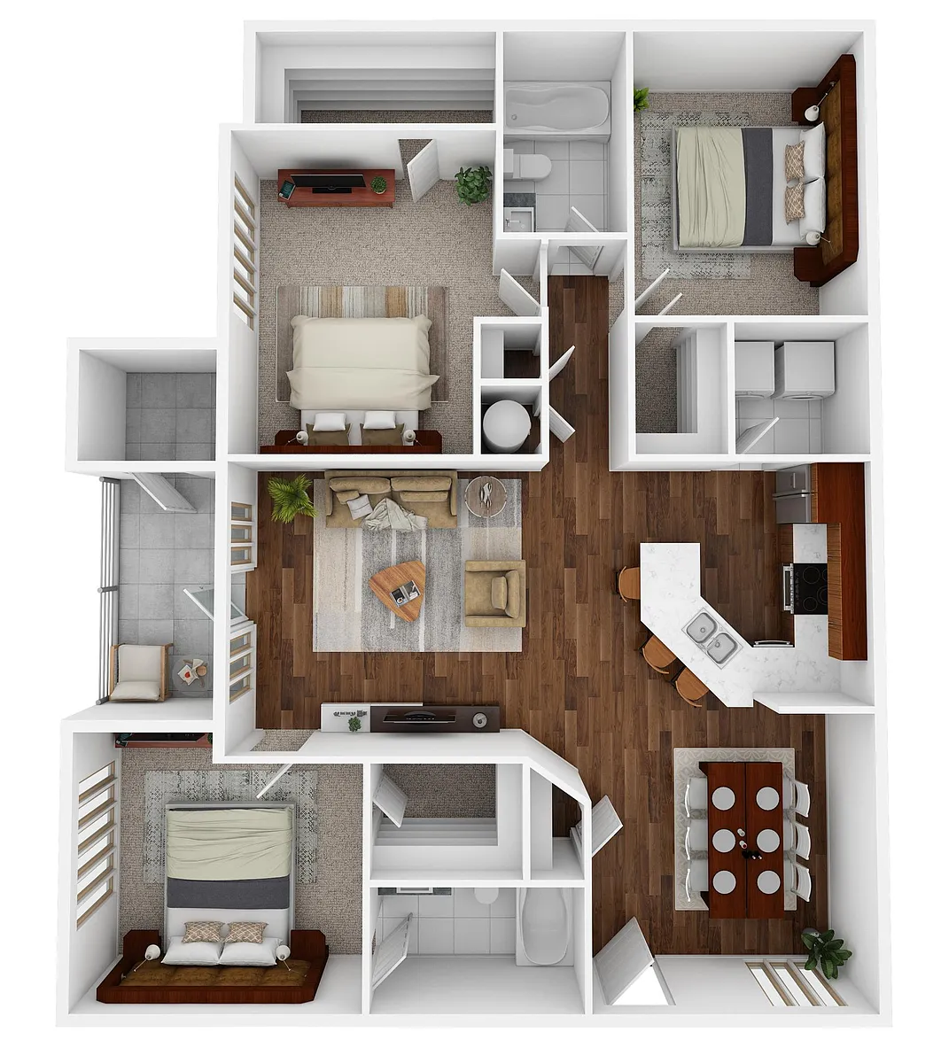 Floor plan 2 bedroom with study Phase I ONLY