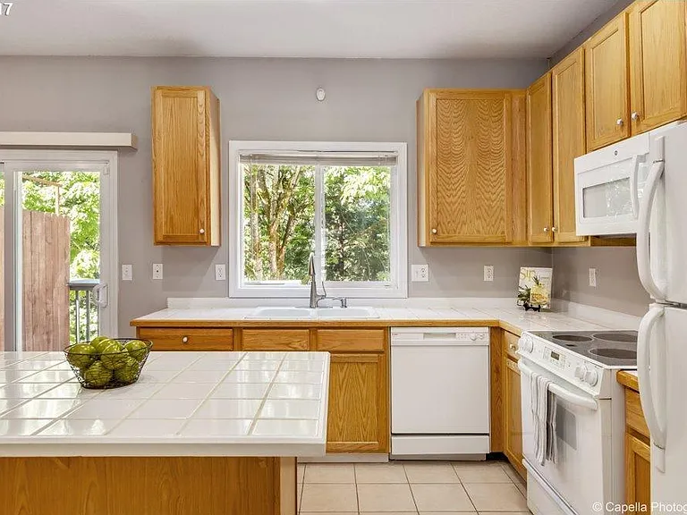 Open concept Kitchen with lot of cabinet space.