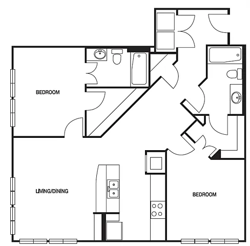 Floor plan B02 2 Bed 2 Bath