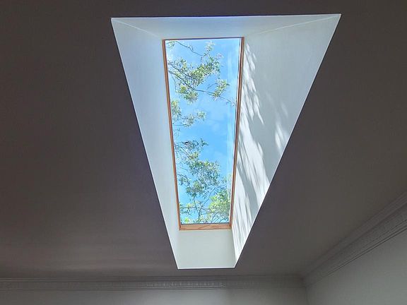 Skylight in living room.