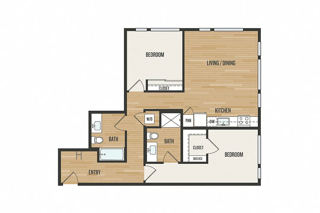 Floor plan 2 Bedroom C1