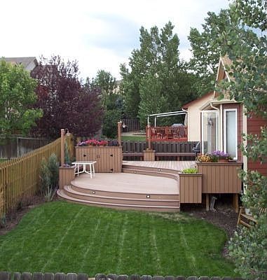 Beautifully landscaped lot with custom deck