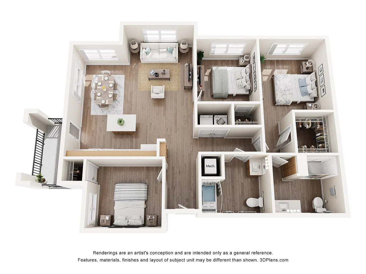 Floor plan 3AA (Wheelchair Accessible)