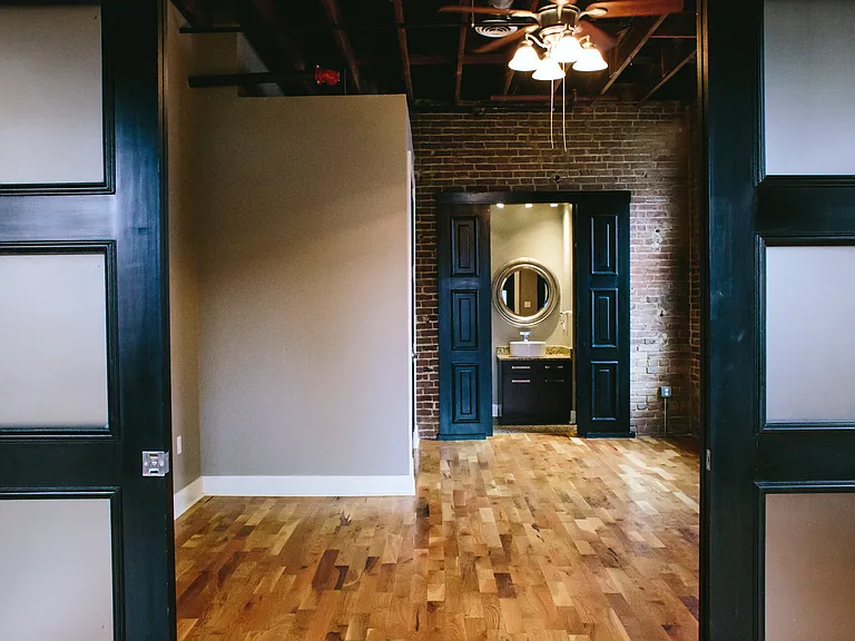 Looking into main bedroom