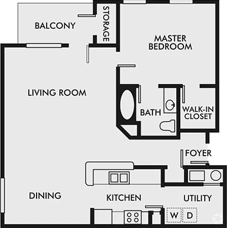 Floor plan 1 Bed 1 Bath