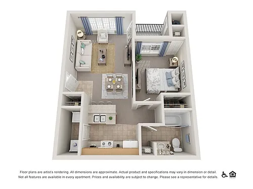 Floor plan One Bedroom, One Bathroom