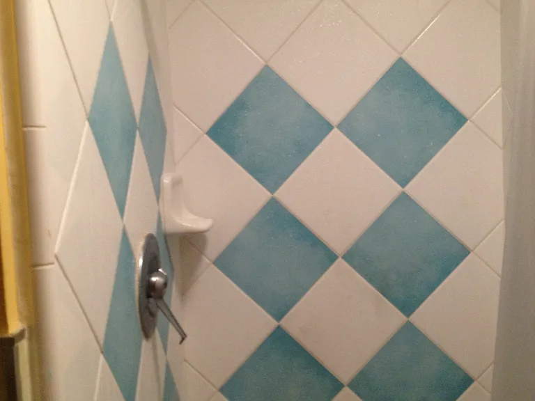 tiled shower upstairs bathroom
