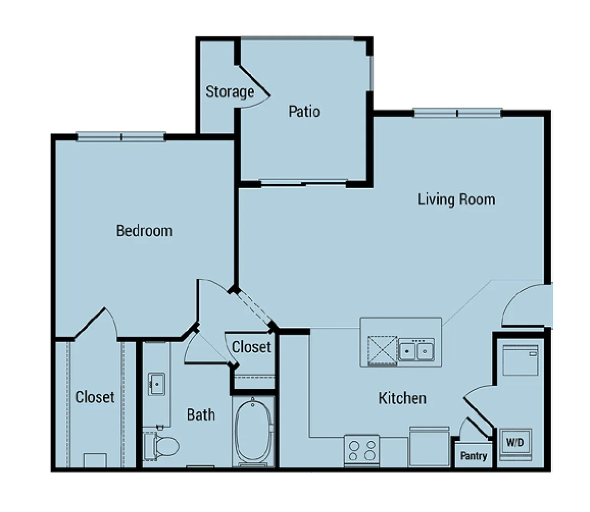 Floor plan One-bedroom/One-bath