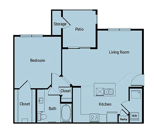 Floor plan One-bedroom/One-bath