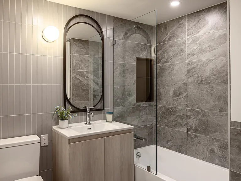 Elevate your lifestyle at 240 Willoughby with our stunning bathrooms featuring modern design and elegant finishes. Enjoy the perfect blend of comfort and style in every detail. Schedule your tour today to see it for yourself!