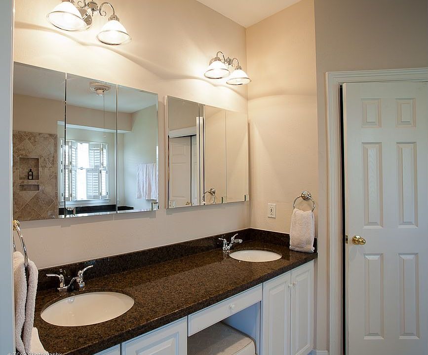Master bath ...just added new granite, undermount sinks and plumbing hardware.