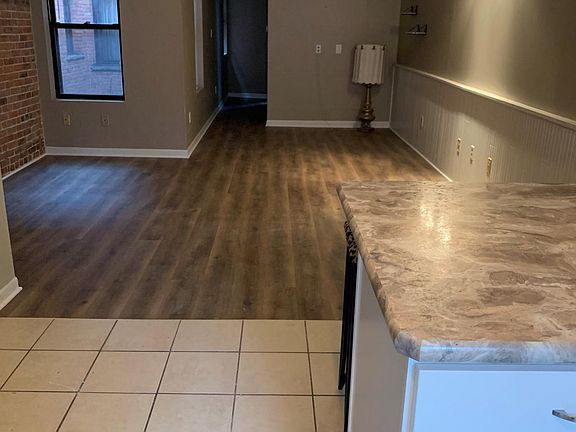 breakfast bar overlooking spacious living room