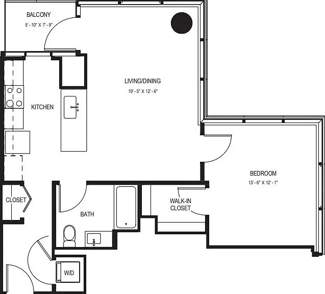 One Bedroom A-04.1 - 831 Sq. Ft. - Floors 5-25 One Bedroom A-04.1 - 831 Sq. Ft. - Floors 5-25