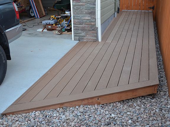 Composite deck side walkway