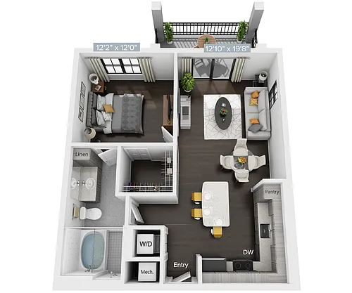 Floor plan A1_766SF