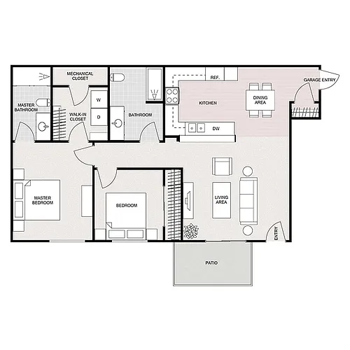 Floor plan 2 BED 2 BATH LOWER